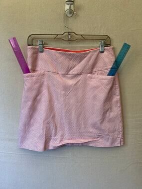 SC & Co Womens Skort Size M Coral White Geometric Pull On Stretch
